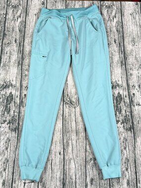 FIGS Zamora Jogger Scrub Pants Women's Small Tall Light Aqua